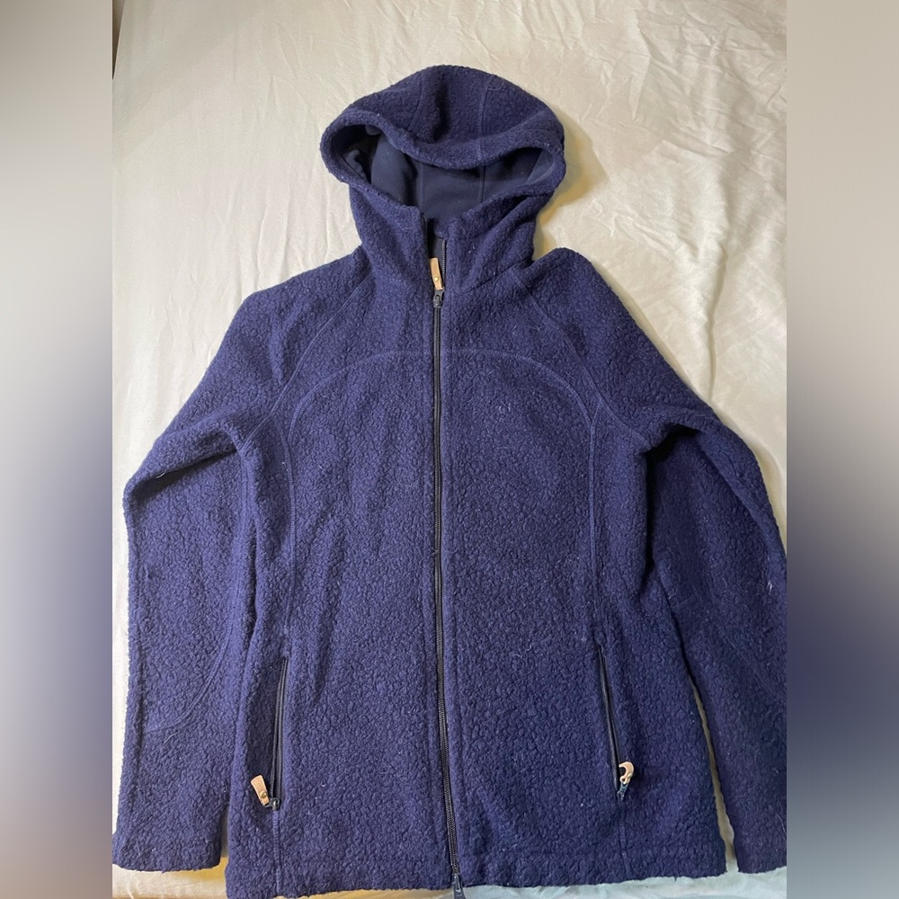 Women's Wool Navy Hooded Jacket